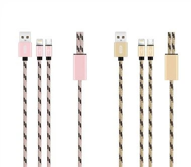 punottu mikro -USB -nopea latauslatukaapelijohto